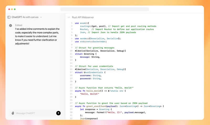 OpenAI запустил новый интерфейс «Canvas» для работы с большими проектами и кодом