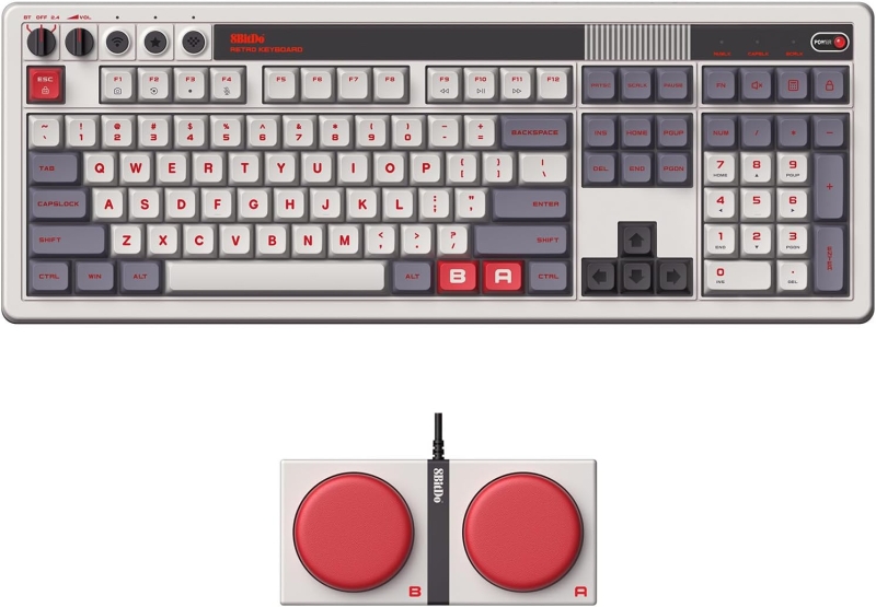 8BitDo представила механическую ретро-клавиатуру Retro 108 Mechanical Keyboard с цифровым блоком