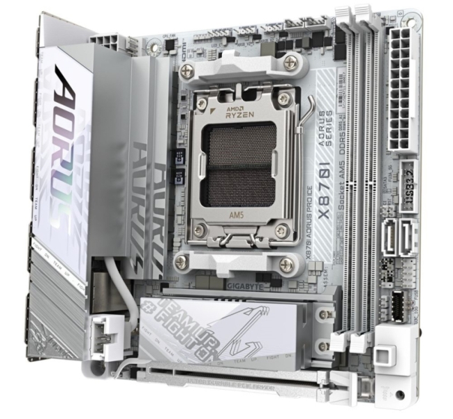 Gigabyte выпустила Socket AM5-плату Aorus X870I Pro Ice в формате Mini-ITX