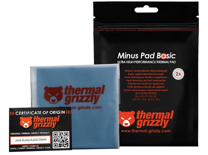 Thermal Grizzly представила термопрокладки Minus Pad Basic, Pad Advance и Pad Pro