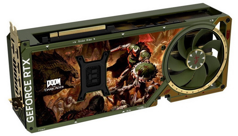 Asus и Bethesda выпустили уникальную GeForce RTX 5080 в стиле Doom: The Dark Ages