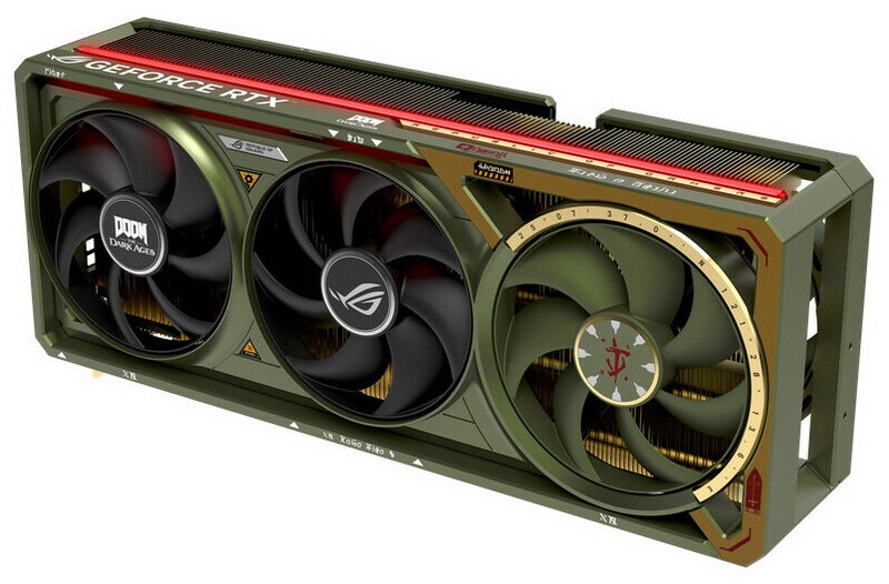 Asus и Bethesda выпустили уникальную GeForce RTX 5080 в стиле Doom: The Dark Ages