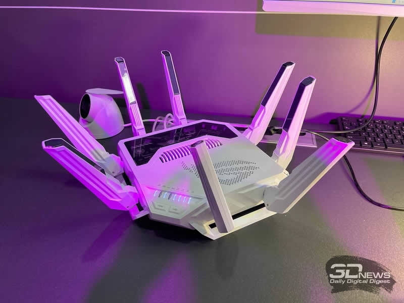 Asus представила флагманский Wi-Fi-роутер ROG Rapture GT-BE19000AI со встроенным ИИ для геймеров