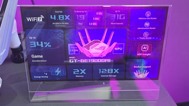 Asus представила флагманский Wi-Fi-роутер ROG Rapture GT-BE19000AI со встроенным ИИ для геймеров