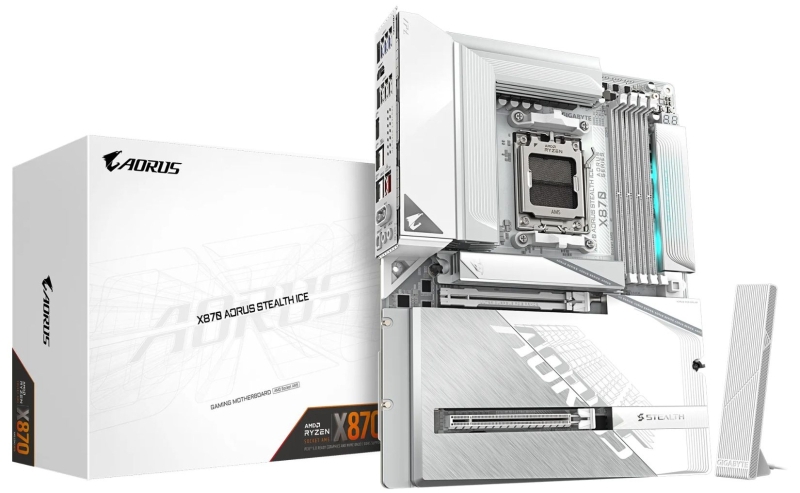Gigabyte представила платы X870 и B850 Aorus Stealth с разъёмами питания на обратной стороне
