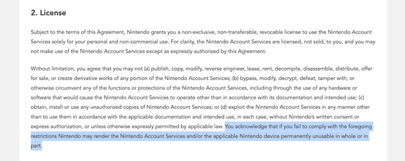 Nintendo предупредила, что намерена блокировать консоли пользователям за «неправильное использование»