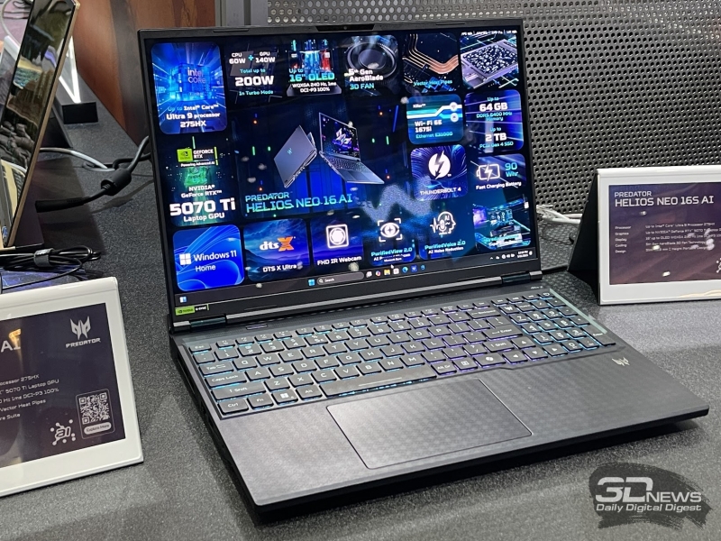 Репортаж со стенда Acer на выставке Computex 2025: ноутбуки, мониторы и видеокарты