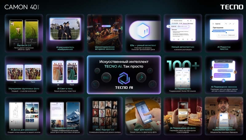 В России стартовали продажи смартфонов Tecno Camon 40
