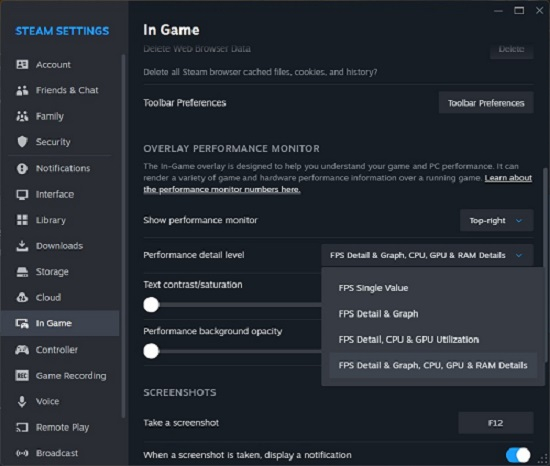 Valve прокачала счётчик кадровой частоты в Steam — теперь это полноценный оверлей для мониторинга производительности