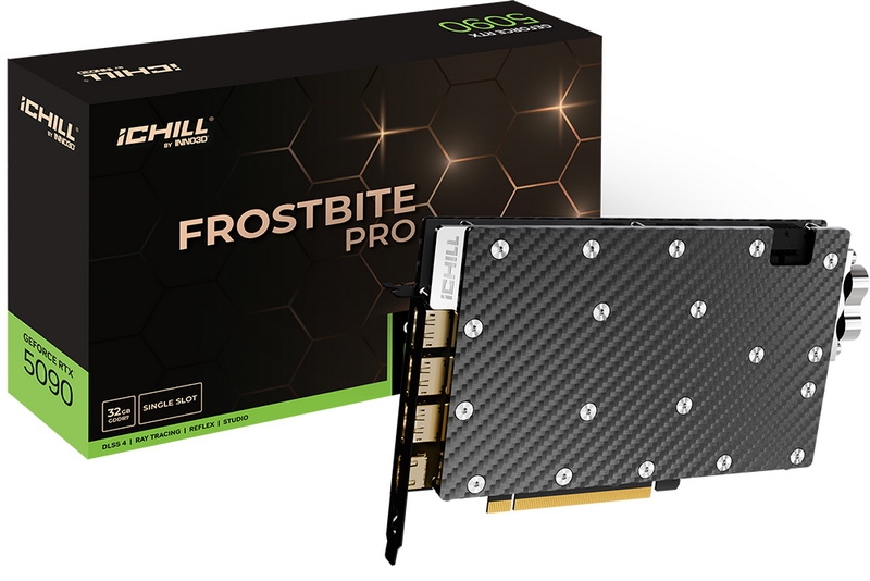 Inno3D представила однослотовые GeForce RTX 5090 и RTX 5080 Frostbite Pro для ПК с кастомными СЖО