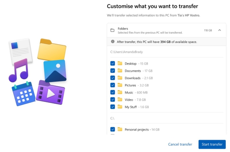 Microsoft создала утилиту для быстрого переноса данных с компьютера на компьютер для Windows 11