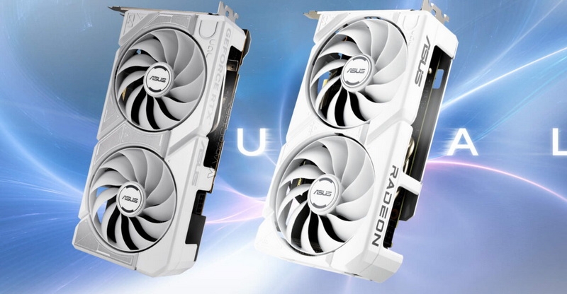 Asus выпустила белые версии GeForce RTX 5060 и Radeon RX 9060 XT в исполнении Dual