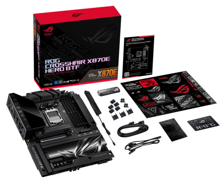 Asus выпустила плату ROG Crosshair X870E Hero BTF для чистых ПК без видимых кабелей