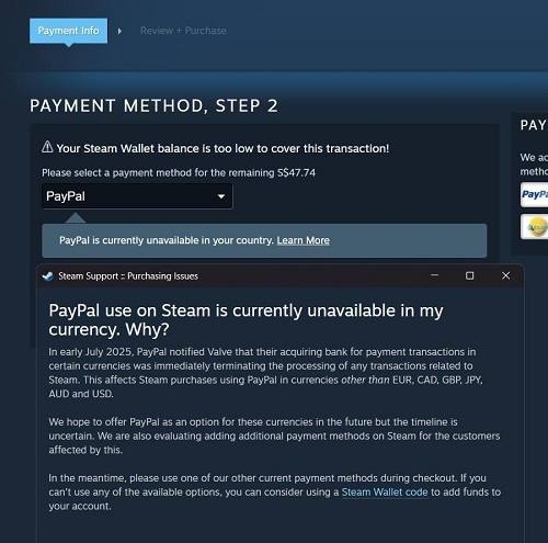 Большая часть мира осталась без возможности оплаты покупок в Steam через PayPal — Valve объяснила, что произошло