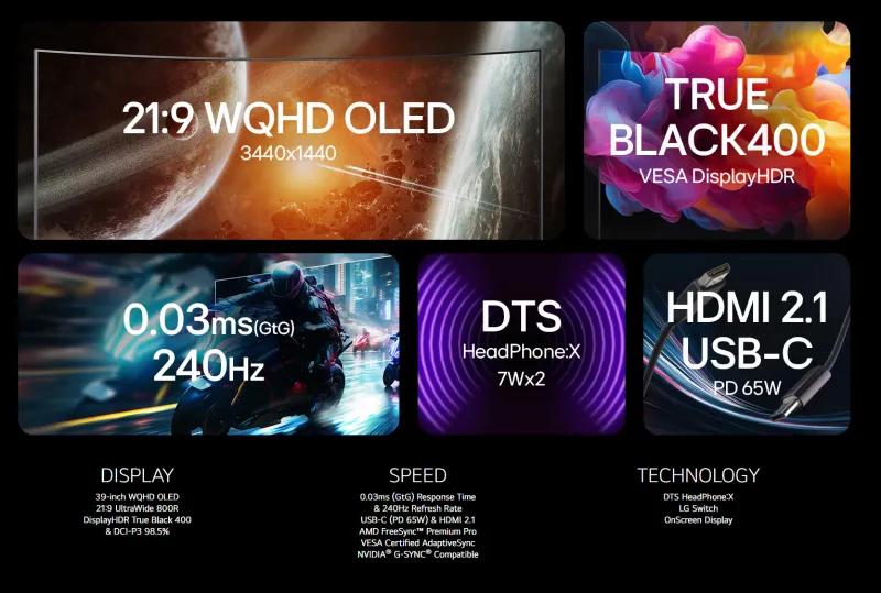 LG выпустила три OLED-монитора серии UltraGear GX9 размером от 34 до 45 дюймов с изогнутыми экранами