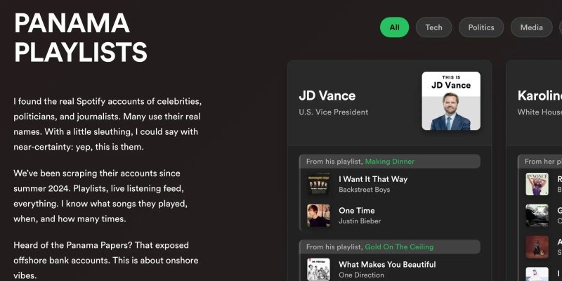 Недоработки в системе защиты данных Spotify раскрыли музыкальный вкус знаменитостей и политиков