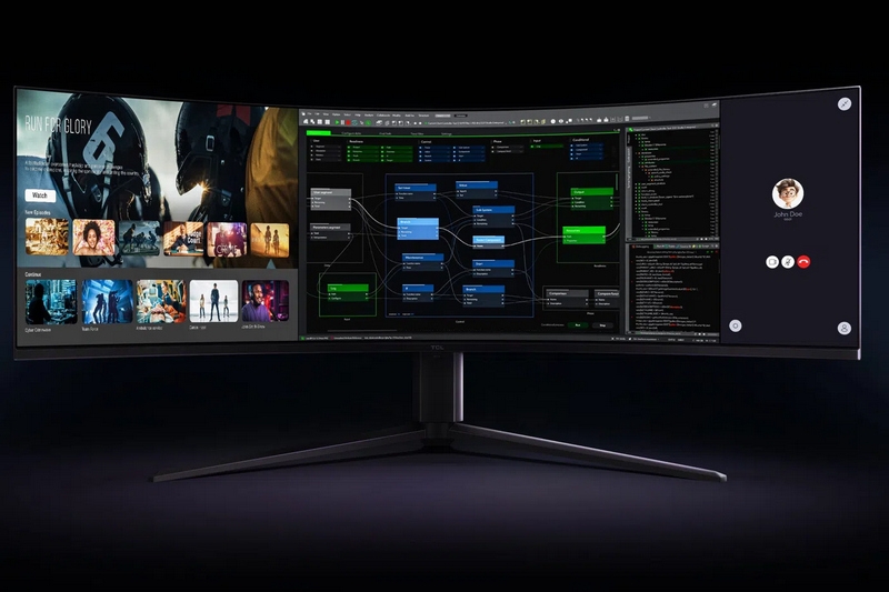 TCL 57R94: один огромный 57″ монитор вместо двух 4K-дисплеев для игр, работы и развлечений