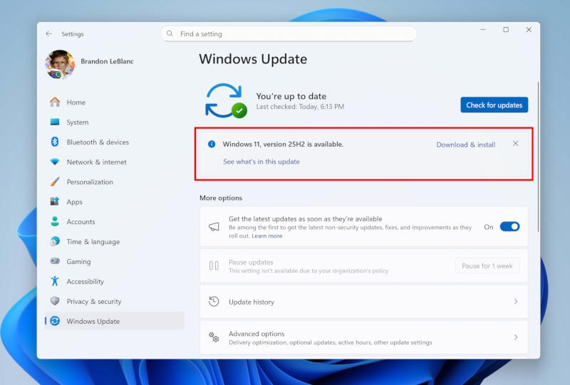 Тестирование крупного обновления Windows 11 25H2 вышло на финишный этап