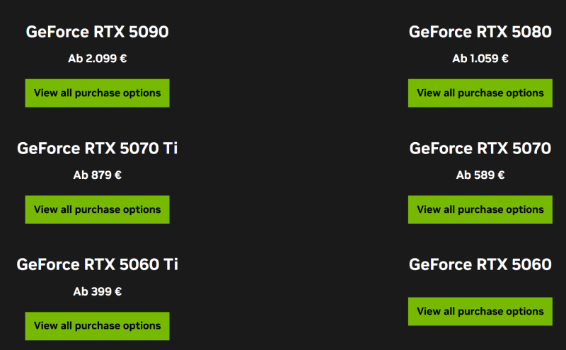 Видеокарты GeForce RTX 5000 официально подешевели — но не все и только в Европе