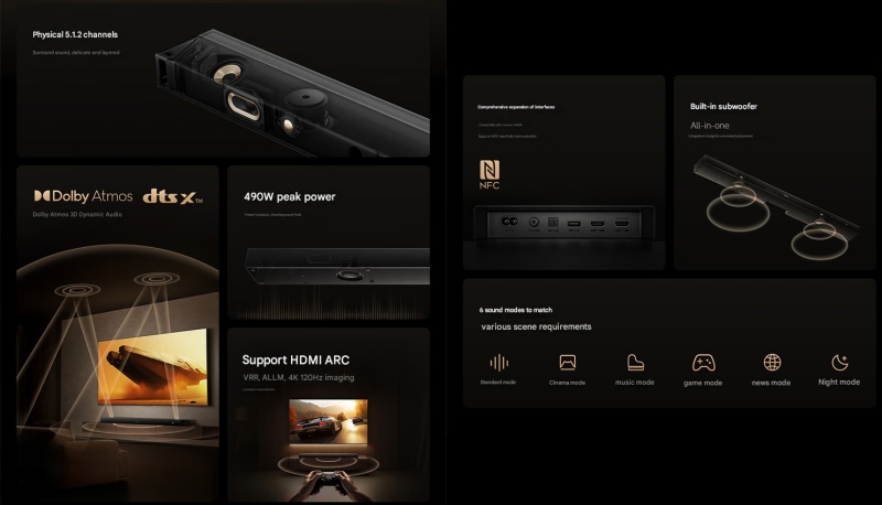 Представлен 490-ваттный саундбар Xiaomi TV Audio 5.1.2 по цене $280