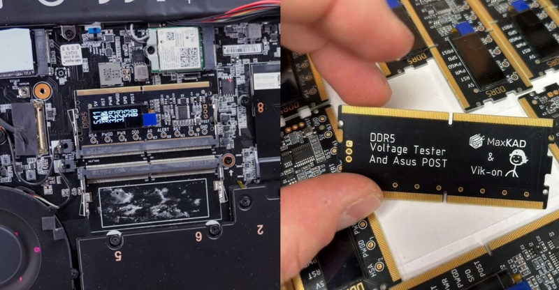 Российский специалист по ремонту ПК-оборудования VIK-on выпустил DDR5-тестер для ноутбуков