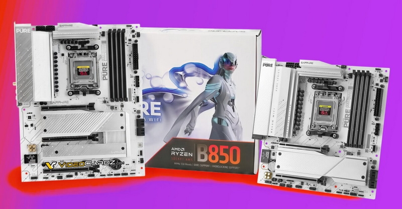 Sapphire выпустила белые материнские платы PURE B850A WIFI и PURE B850M WIFI для Ryzen 9000