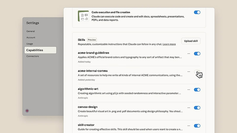 Anthropic представила инструмент Skills, который сделает ИИ полезнее в реальной работе