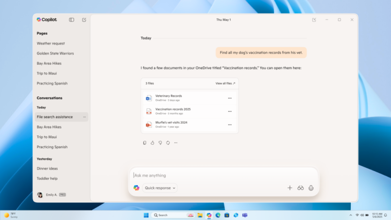 Copilot в Windows теперь может создавать документы Office и подключаться к Gmail