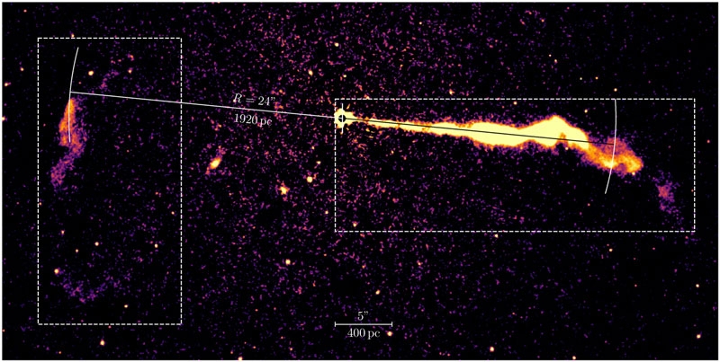 «Джеймс Уэбб» запечатлел во всех деталях джет чёрной дыры M87* — «световой меч», длиною в тысячи световых лет