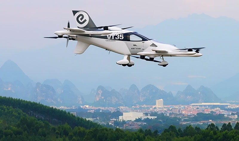 EHang представила «летающую маршрутку» VT35 на электротяге — два пассажира и 200 км за час