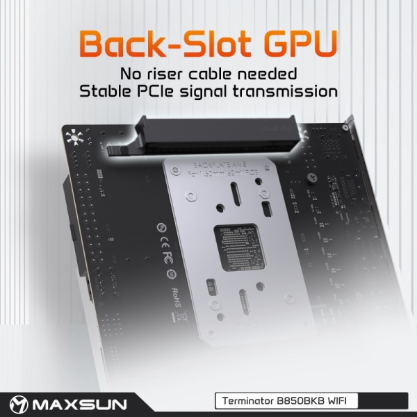 Maxsun представила компактную плату с изнаночным разъёмом для видеокарт — MS-Terminator B850 BKB WiFi