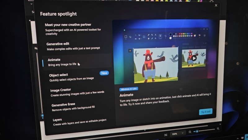 Microsoft научила Paint в Windows 11 генерировать анимации и редактировать изображения с помощью ИИ