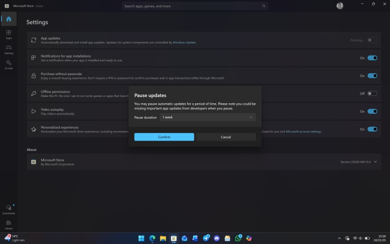 Пользователей Windows 11 втихую лишили возможности навсегда отключать автообновления приложений из Microsoft Store