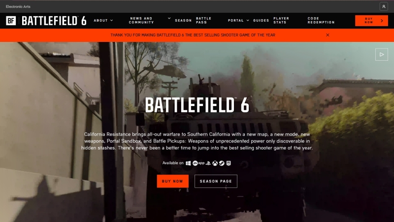 EA объявила о победе над Call of Duty — компания назвала Battlefield 6 «самым продаваемым шутером» 2025 года