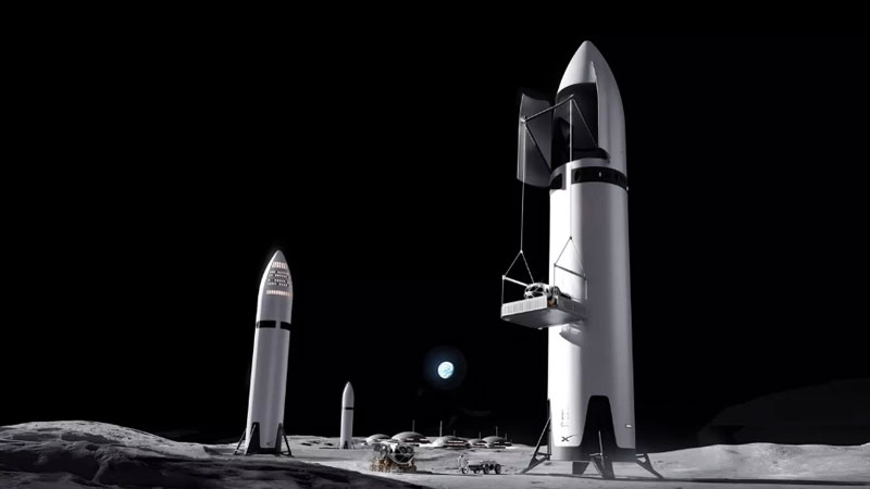 SpaceX предлагает быстро доставить американцев на Луну «обрубком» Starship