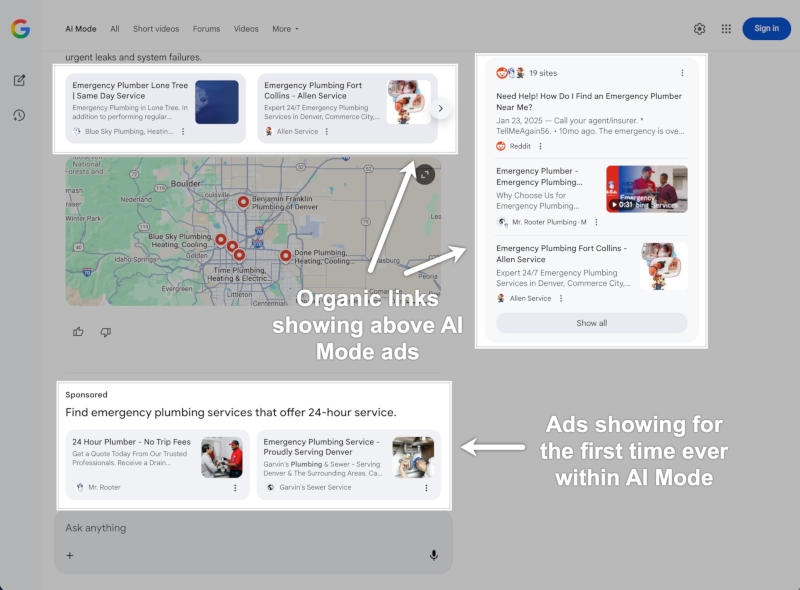 В Google начала показывать рекламу в «Режиме ИИ» в поиске — пока не всем